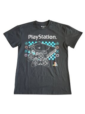 Sony PlayStation Black Tee with Neon Console Graphic